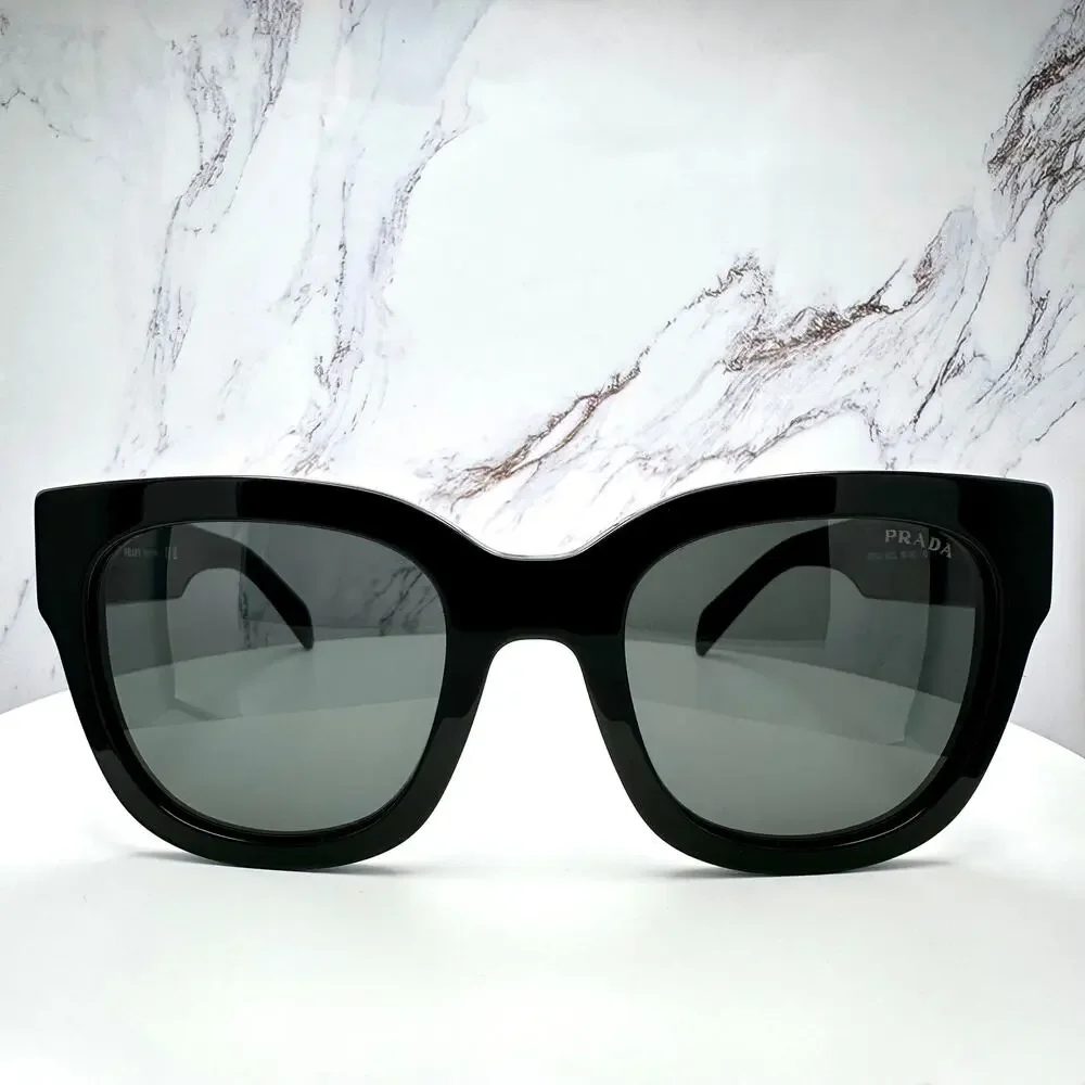 New PRADA Sunglasses PR C04S 16K08Z Black Square Acetate Grey Lens 52-22-145 - Picture 2 of 16